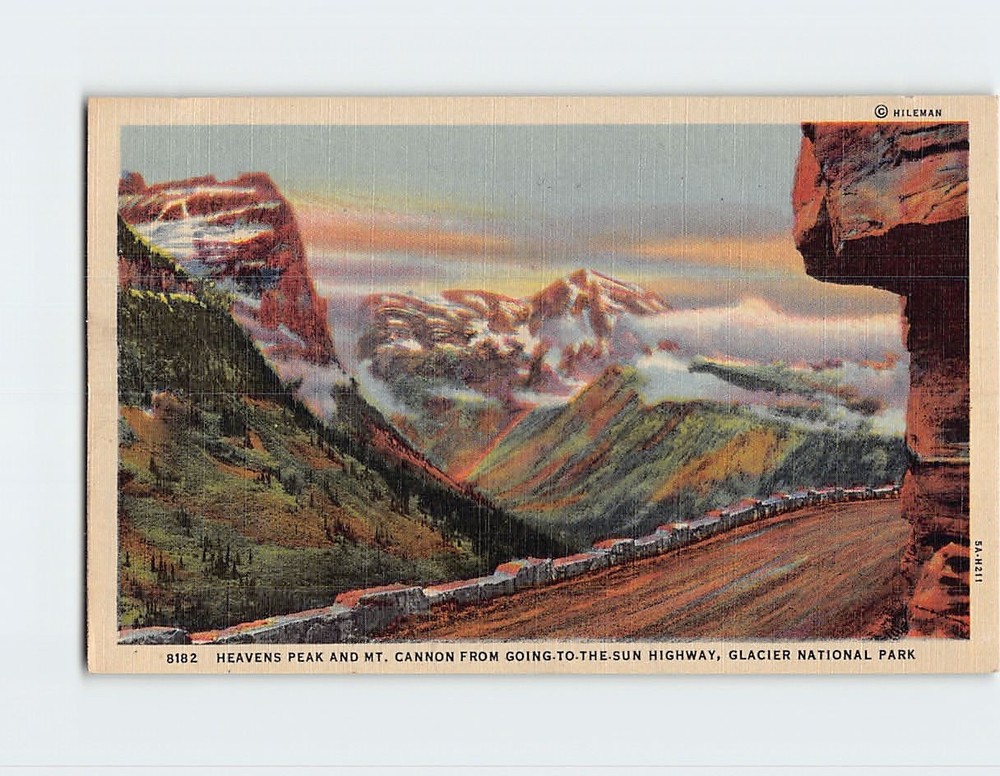 Postcard Heavens Peak And Mt. Cannon Glacier National Park Montana USA