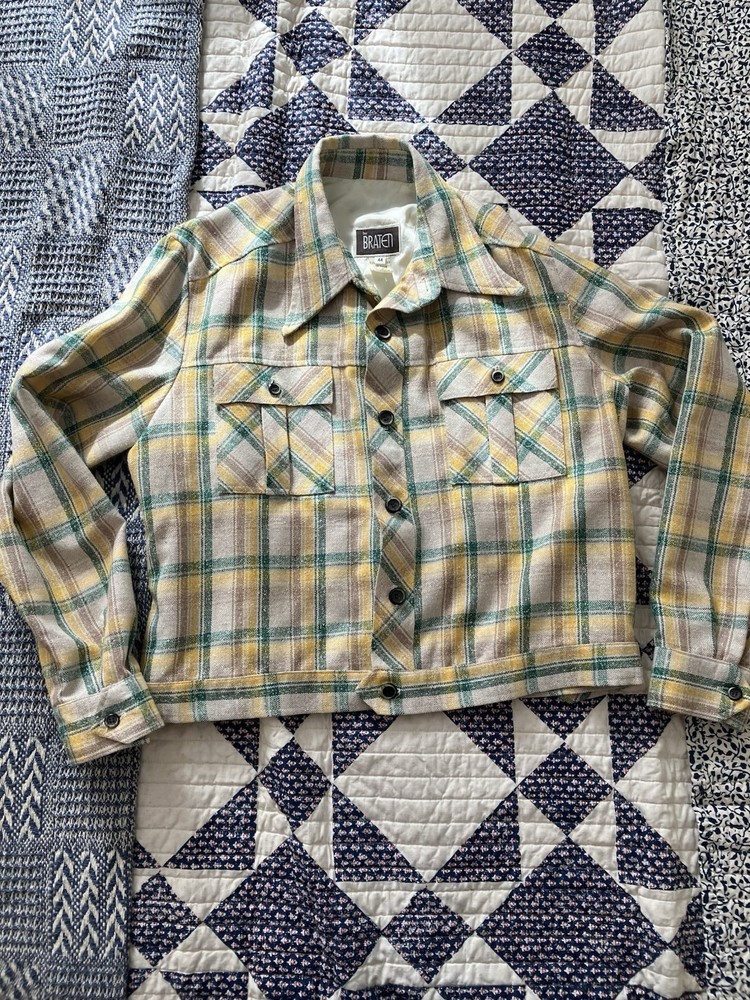 vintage 1950’s 1960’s cropped men’s plaid jacket AMERICANA ROCKABILLY