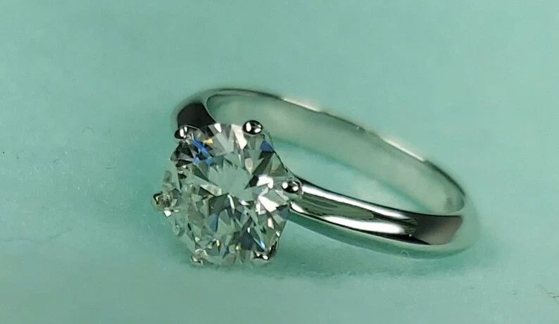2.00Ct Round Cut Natural Moissanite Women's Wedding Ring 14k White Gold Plated
