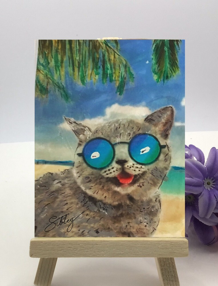 HIP CAT Miniature PAINTING 2.5”