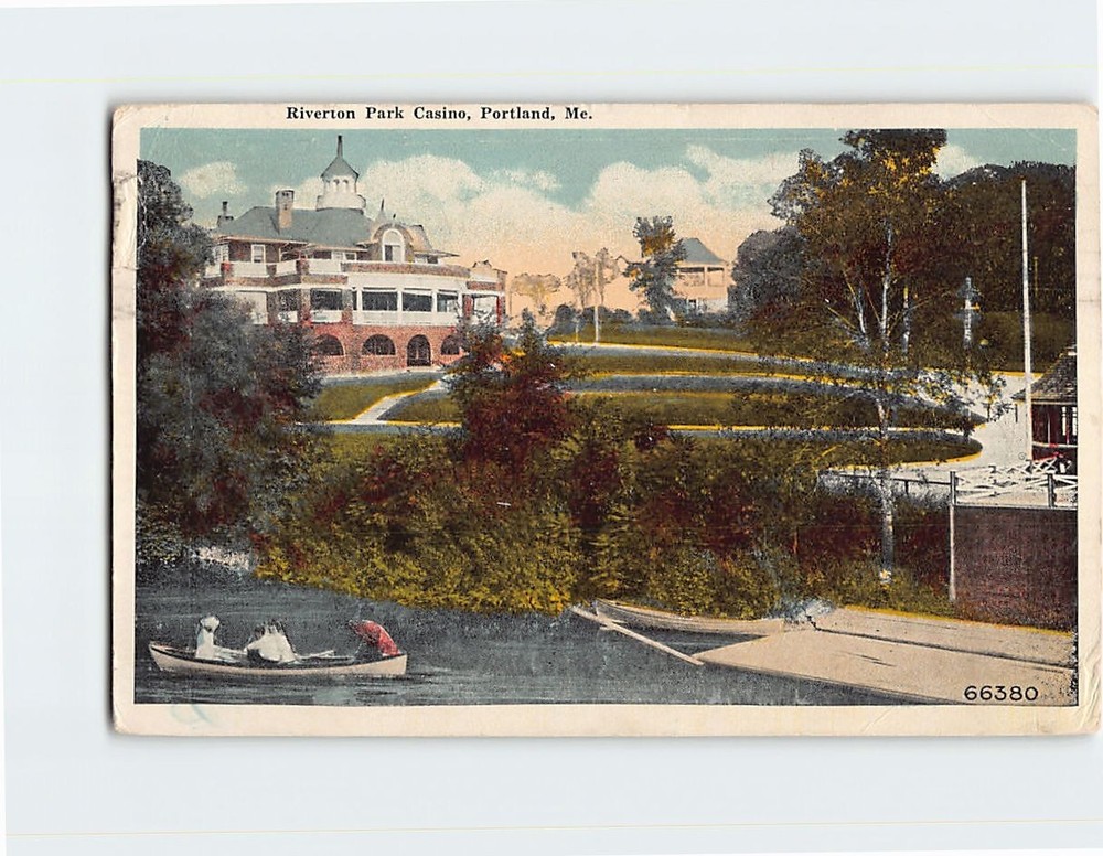 Postcard Riverton Park Casino Portland Maine USA