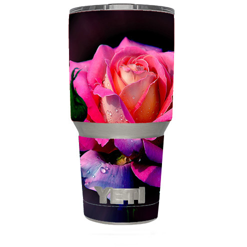 Skin Decal for Yeti 30 oz Tumbler Cup (6-piece kit) / Beautiful Rose Flower Pin