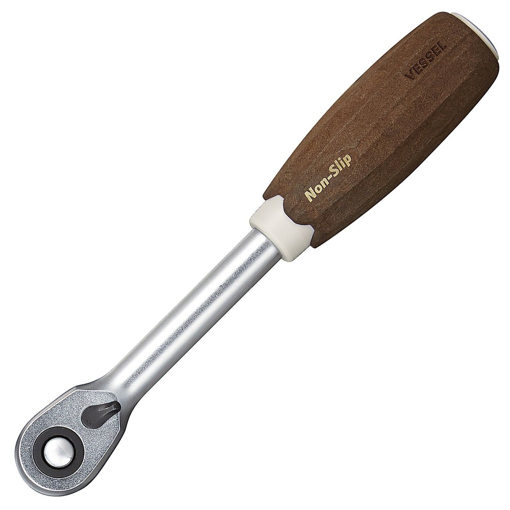 VESSEL Woody 3/8 Inch Non-Slip Ratchet Handle HRH3-W