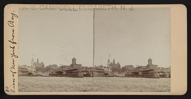 Photo:New York City Bay View Panorama 1896 Alfred S. Campbell Stereoview