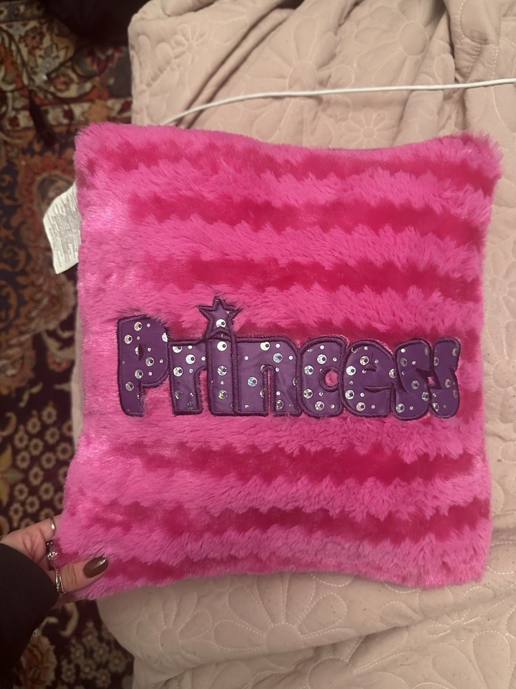 Pink Princess Plush Pillow Soft Cushion for Kids Girls Room Decor
