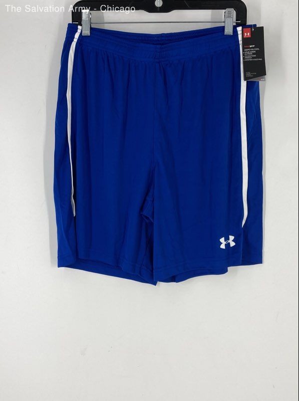 Under Armour Mens Blue Heatgear Elastic Waist Pull-On Athletic Shorts Size L