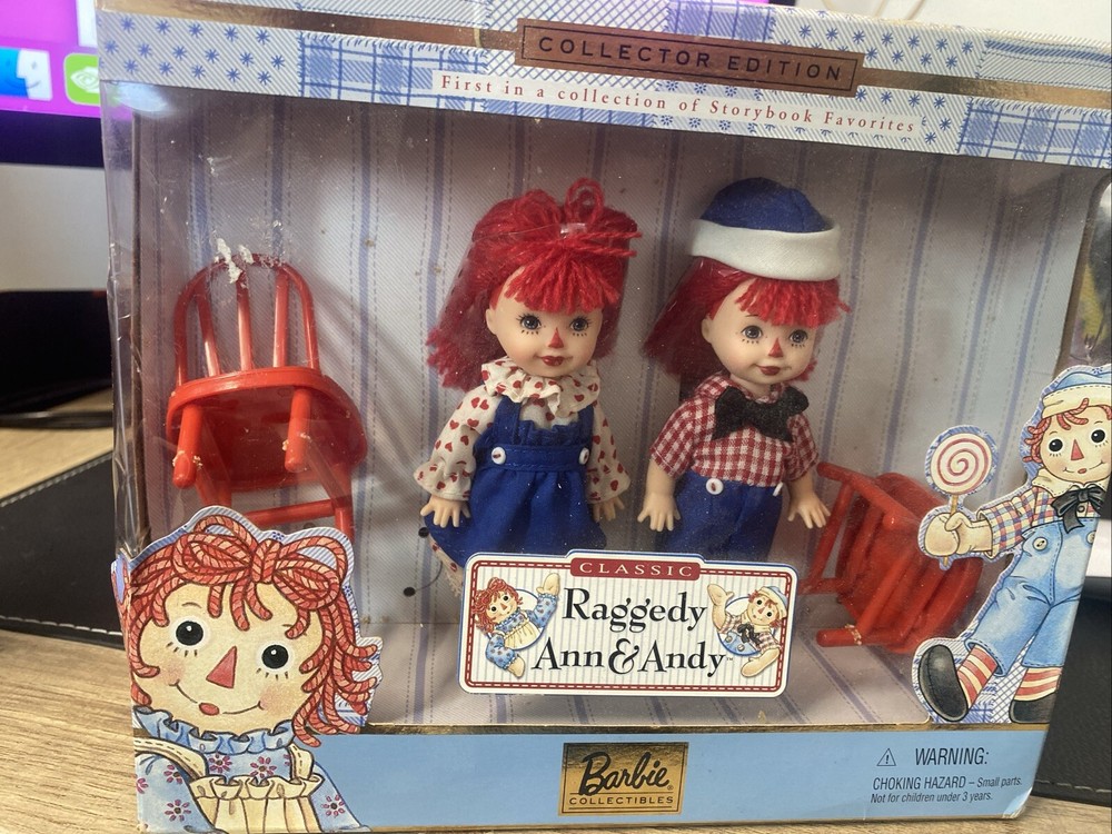 Raggedy Ann & Andy BARBIE DOLLS Kelly & Tommy VINTAGE 1999 Collection NEW-In-Box