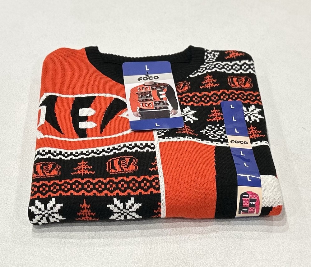 NFL Team Apparel Mens Foco Long Sleeve Crewneck Sweatshirt Multicolor Size L