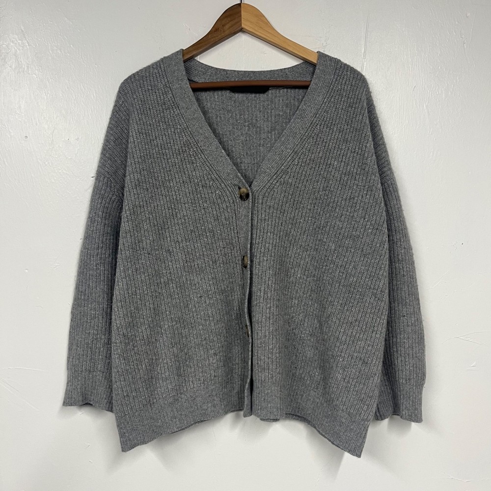 Jenni Kayne Cocoon Cashmere Cardigan Sweater Size Medium Gray Women's