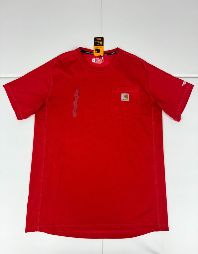 Carhartt Force Midweight Pocket T Shirt Mens Large Red Relaxed Fit Short Sleeve