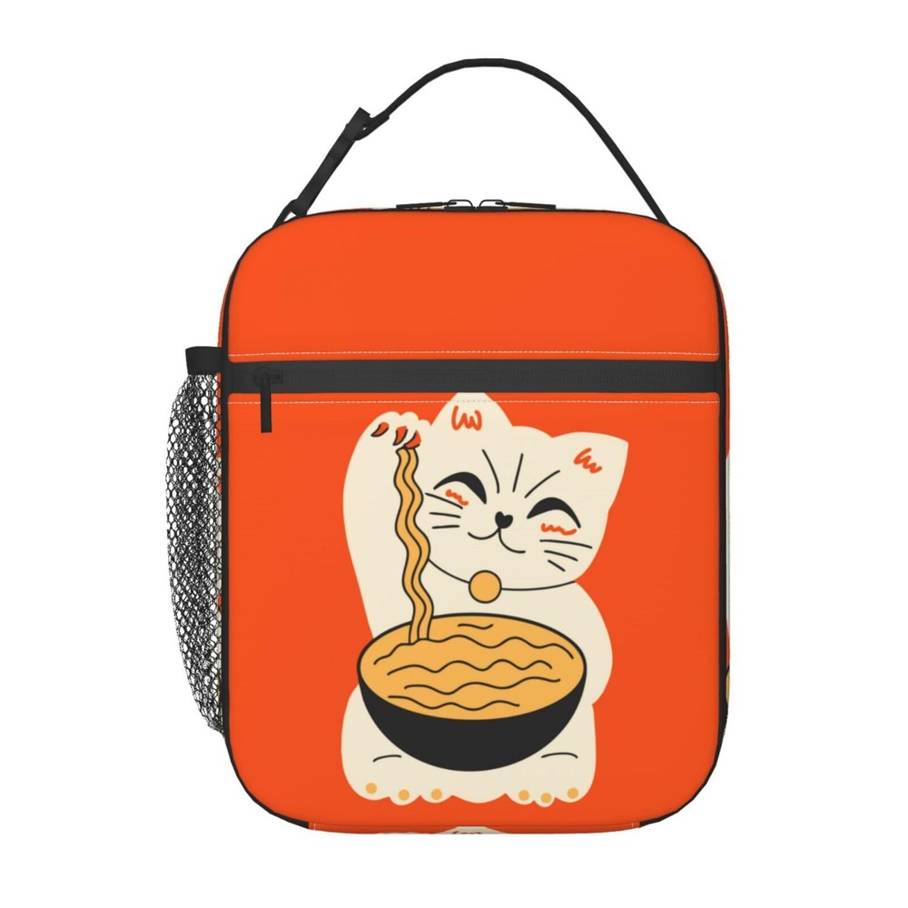 Ramen Theme Insulated Lunch Box Cat Eat Ramen Kids Adults Work School