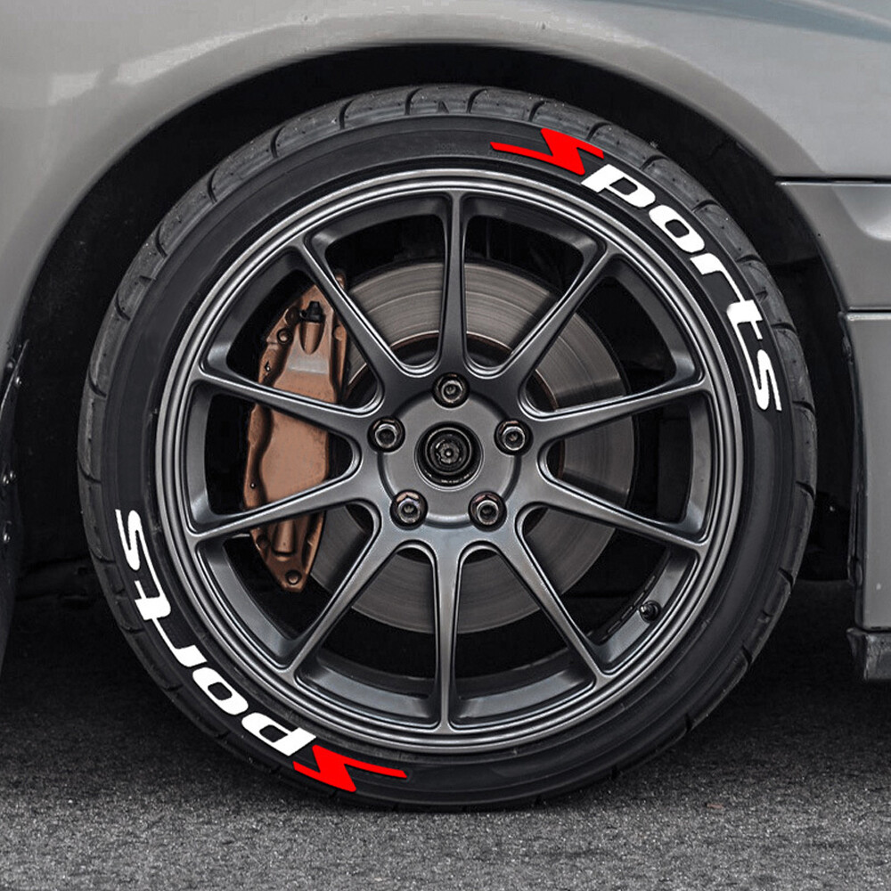 3D Letters Rubber Sticker Set Car Accessories Car Tire Wheel Sticker Decal Trim