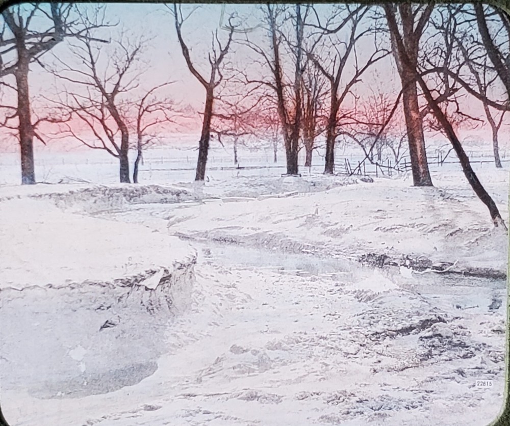 Stream/Creek In Winter, NO LABEL, Victor Magic Lantern Glass Slide