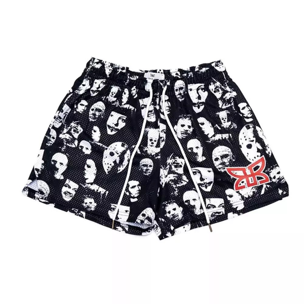 Unisex Ryoko Rain Black Horror Movie Shorts Mens Casual Mesh Sport Shorts M-3XL