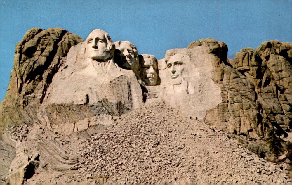 Mt. Rushmore, National Memorial, sculpture, Gutzon Borglum, Postcard