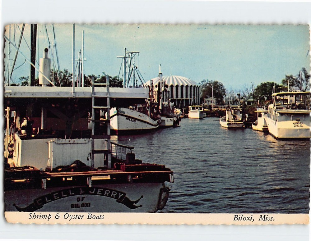 Postcard Shrimp & Oyster Boats Biloxi Mississippi