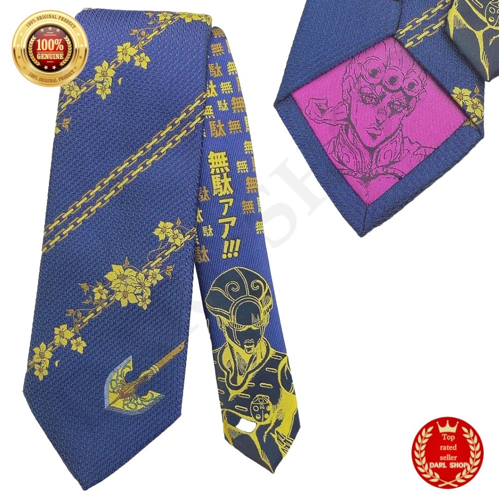 JoJo's Bizarre Adventure Golden Wind Necktie Tie Giorno Giovanna Navy Japan NEW