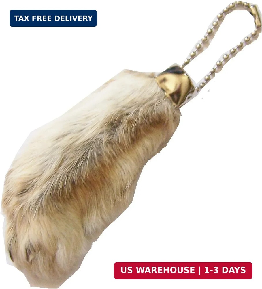 All Natural Lucky Rabbit Foot Keychain