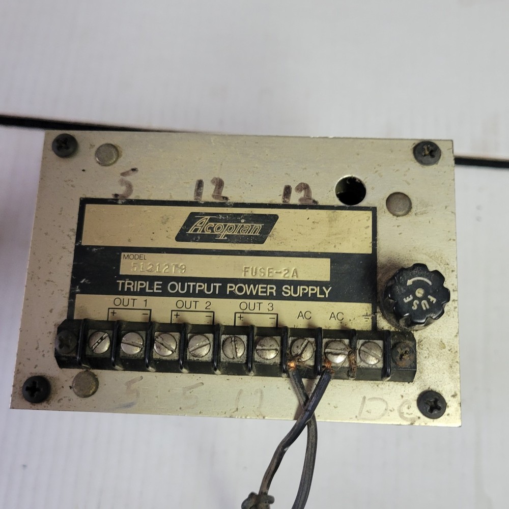 Acopian 51212T9 Triple Output Power Supply 2 A Fuse