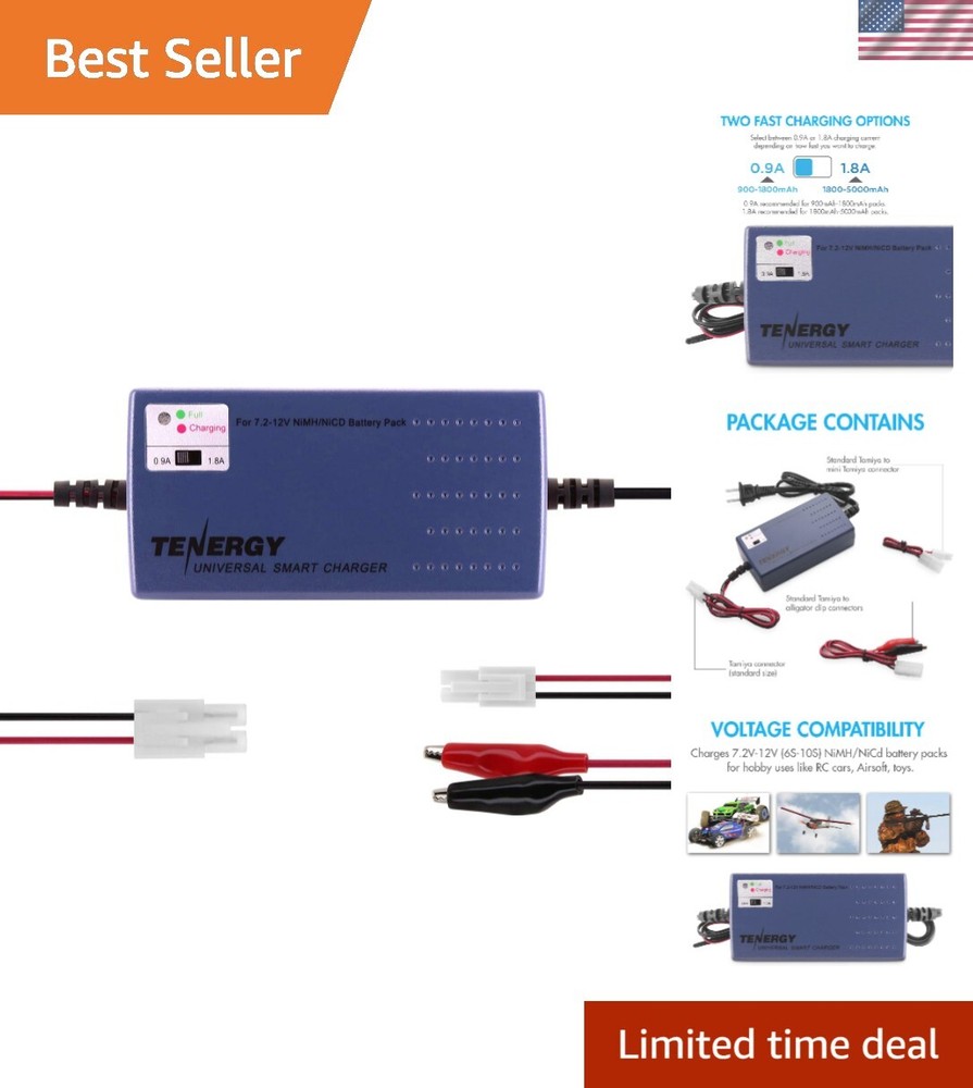 Smart NiMH NiCd Battery Charger for 7.2V-12V RC Airsoft with Tamiya Connector
