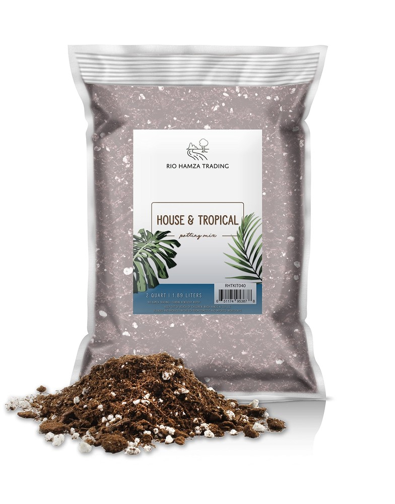 Tropical House Plant Potting Mix (2 Quarts); for All Types of Indoor House Pl...