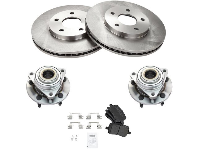 Front TRQ Brake Pad and Rotor and Wheel Hub Kit fits Chevy HHR 2006-2008 25DMNJ