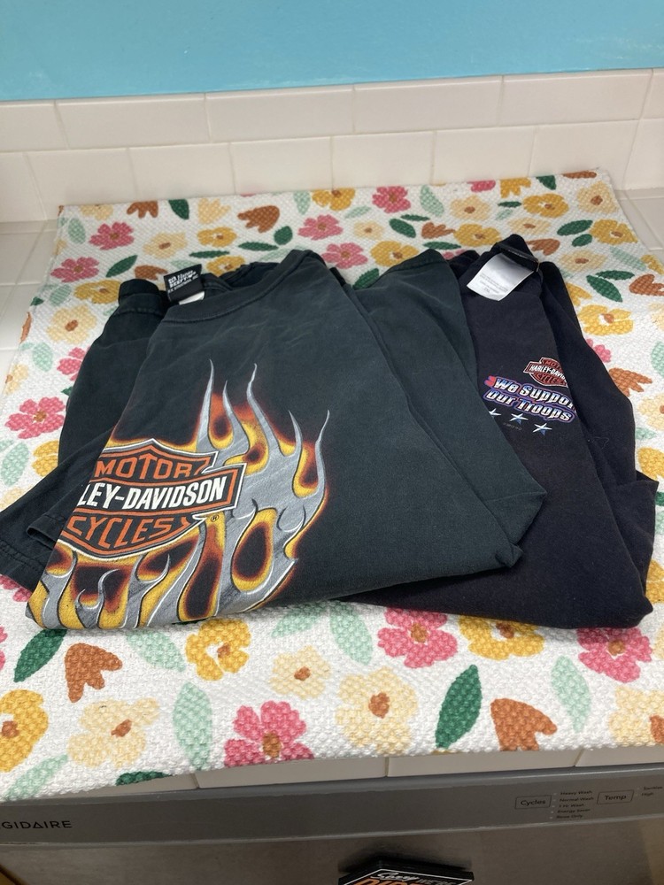 harley davidson men's set of 2 t shirts vintage size 2XL
