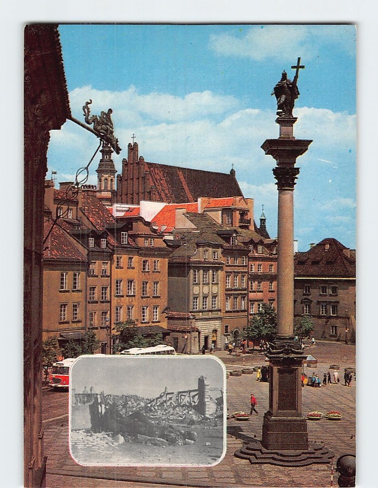 Postcard Sigismund's Column in Castle Square Warsaw Poland