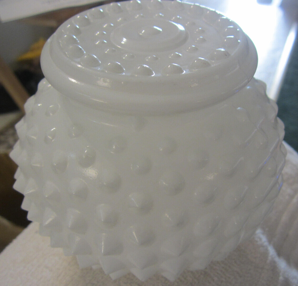 1 antique Milk Glass Hobnail Light Cover,VTG shade,rare