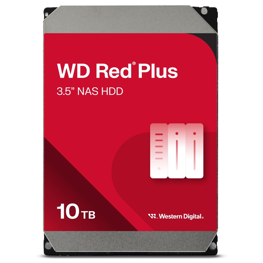 10TB WD Red Plus NAS Internal Hard Drive HDD - 7200 RPM, SATA 6 Gb/s, CMR, 25...