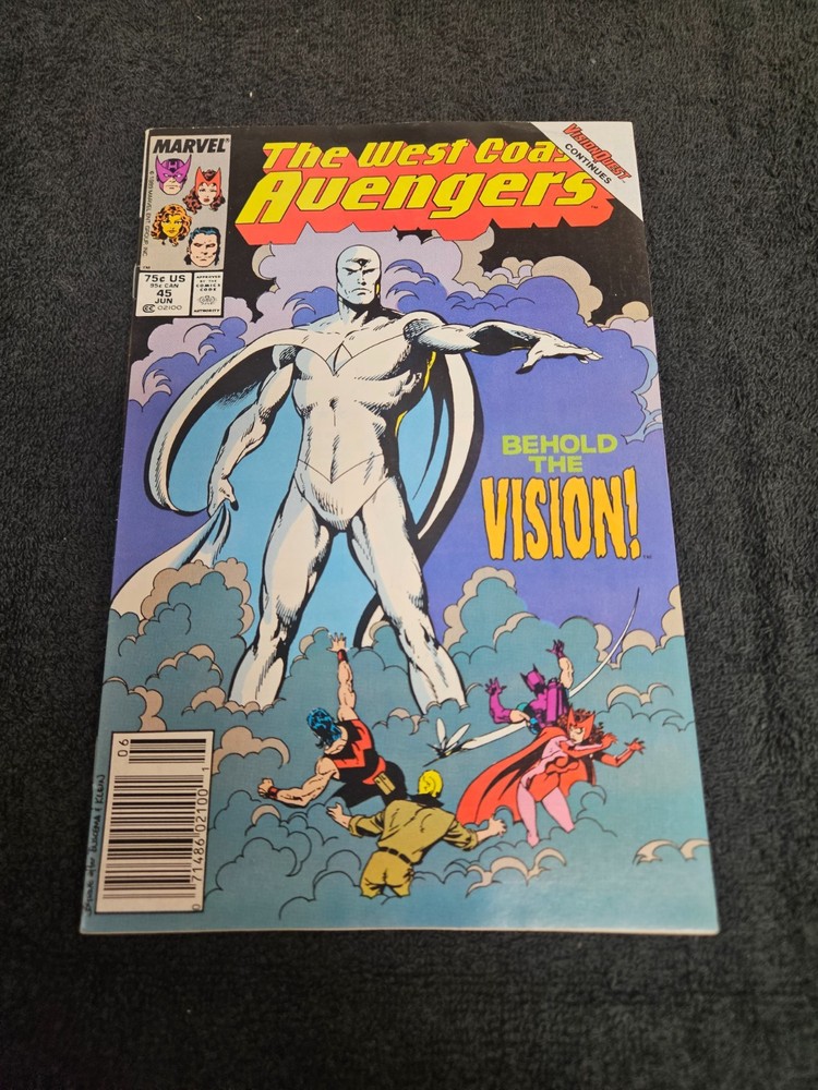 1989 Marvel Comics West Coast Avengers #45 Newsstand Vf 1St App White Vision