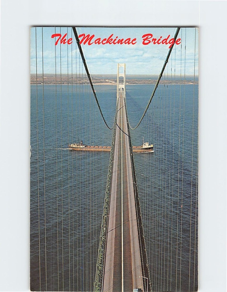 Postcard The Mackinac Straits Bridge Michigan USA