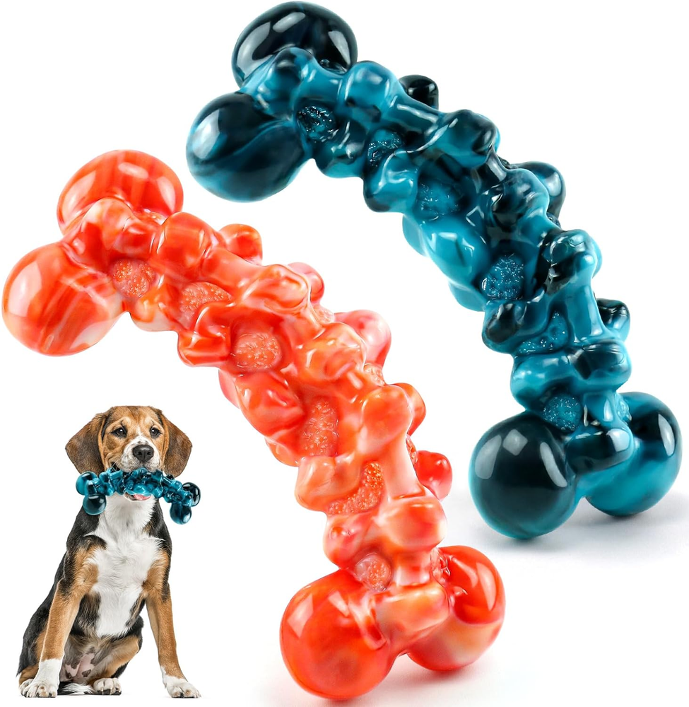 Large Dog Chew Toys: 2 Pack Dog Toys for Aggressive Chewers - Super Chewer Dog T