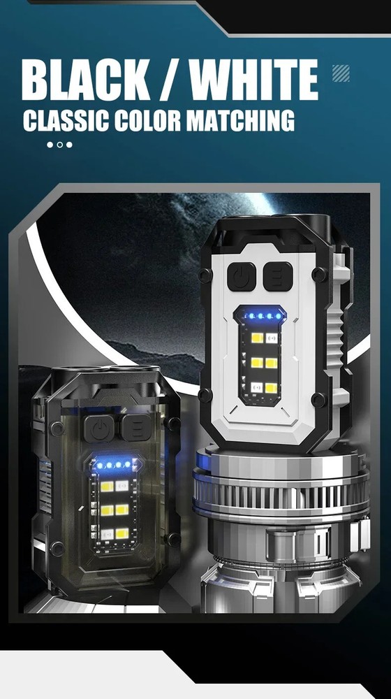 Rechargeable Keychain Light with Type-C Charging for Bright Outdoor Use - Mini Flashlight