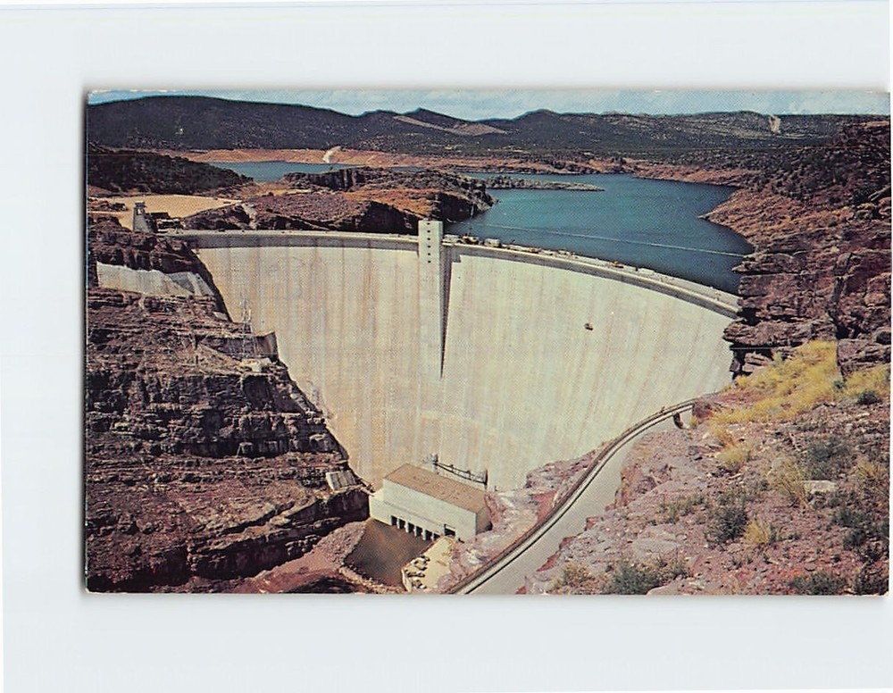 Postcard Flaming Gorge Dam Utah USA