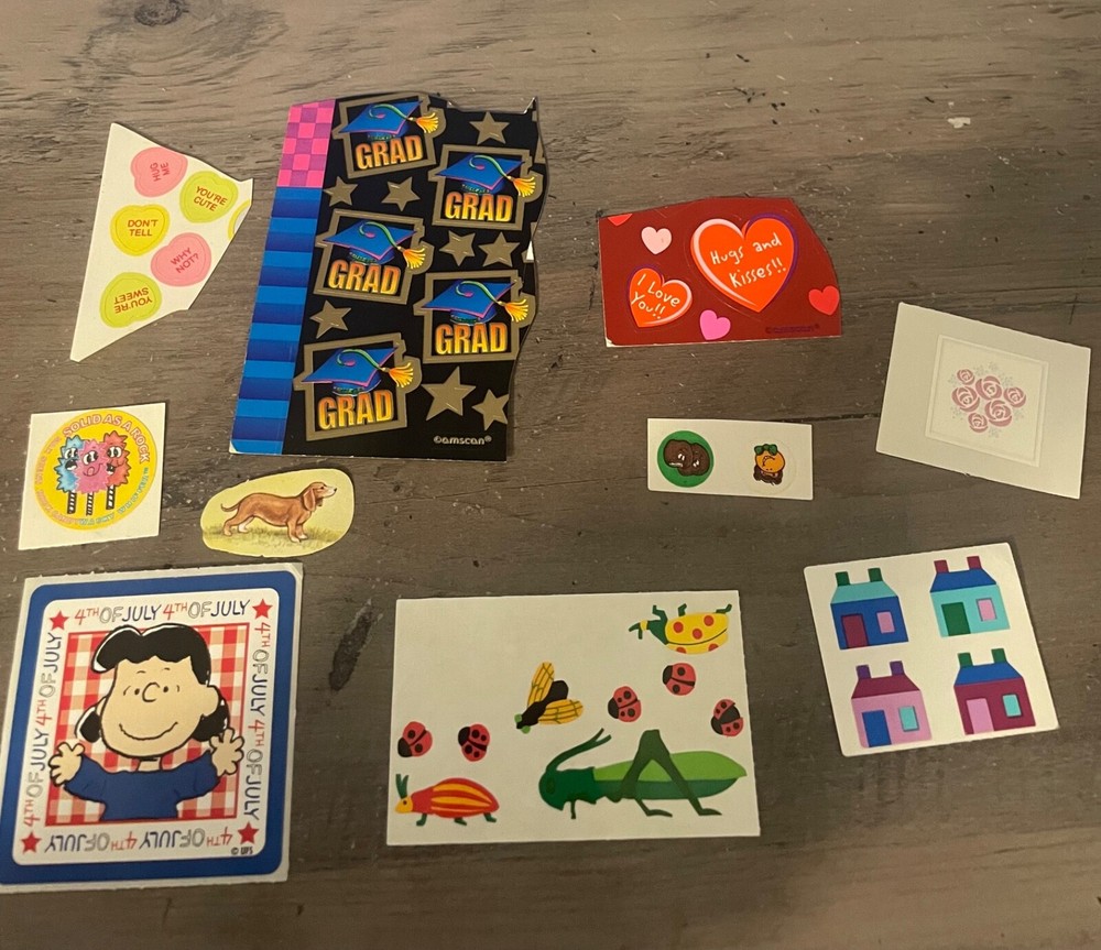 Vintage Lot  10 Of 1980s 1990s Current Sticker Lot 70z