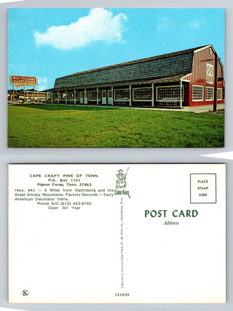 Pigeon Forge, TN-Tennessee, Cape Craft Pine Factory Seconds Vintage Postcard