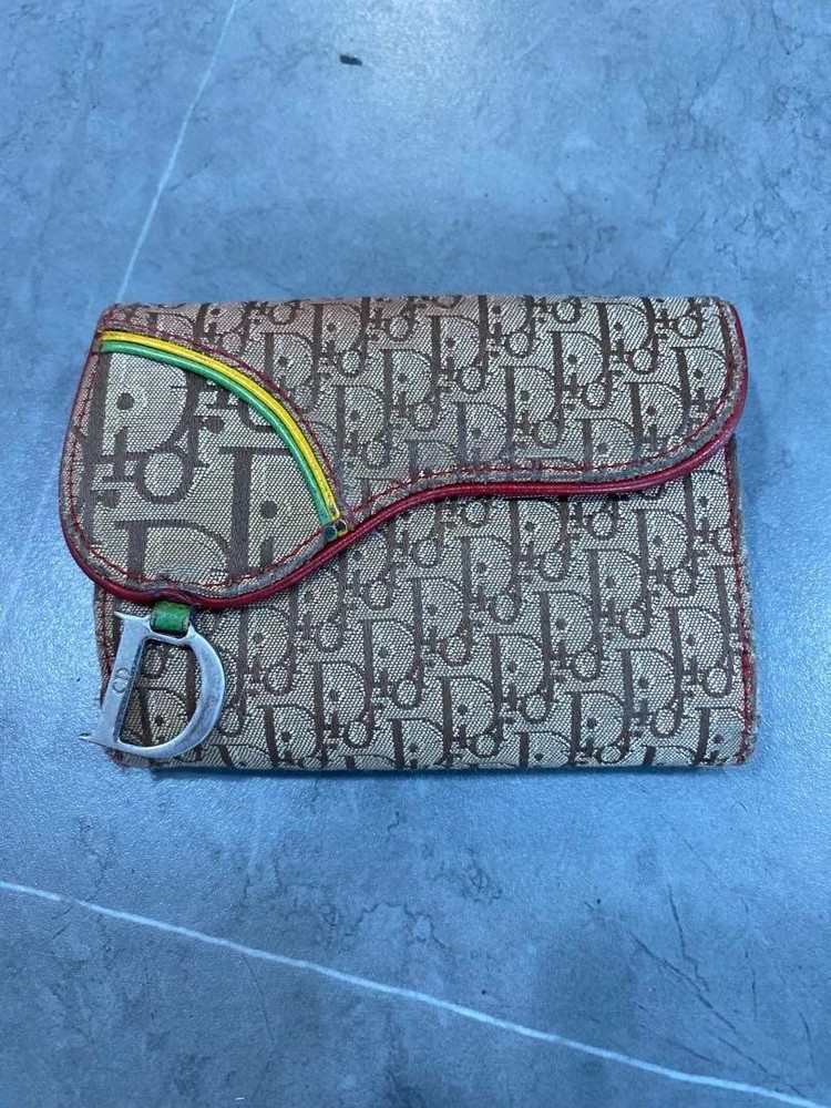 Christian Dior Rasta Trotter Bifold Wallet in Black Canvas