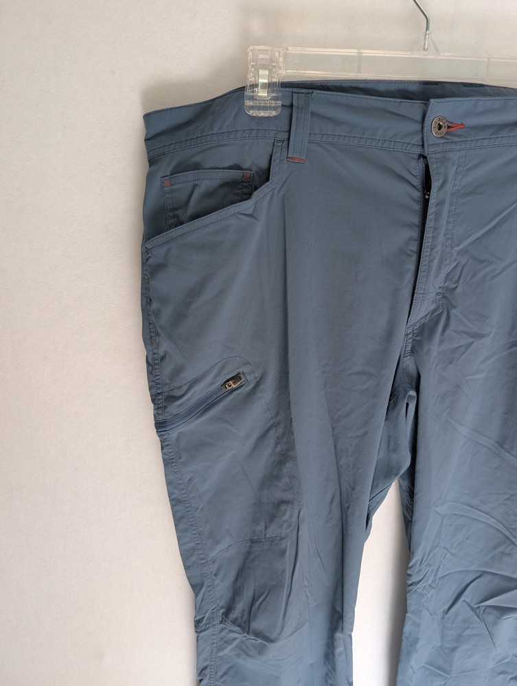 LL Bean Venture Stretch Pants Mens 38 x 29 Aqua Blue Hiking 5 Pocket Straight