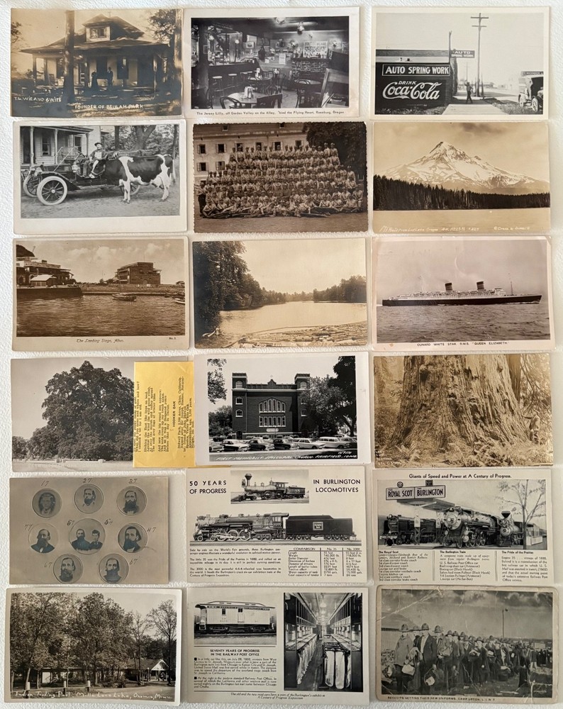 Vintage Real Photo Postcards c.1900’s lot of 16 incl.. WW1, Minn. Trading Post +