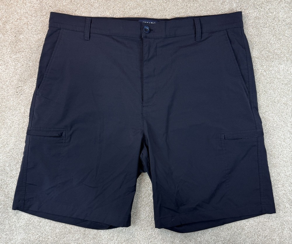Ralph Lauren Chaps Golf Shorts Men's 38 Blue Stretch Flat Front Chino 9