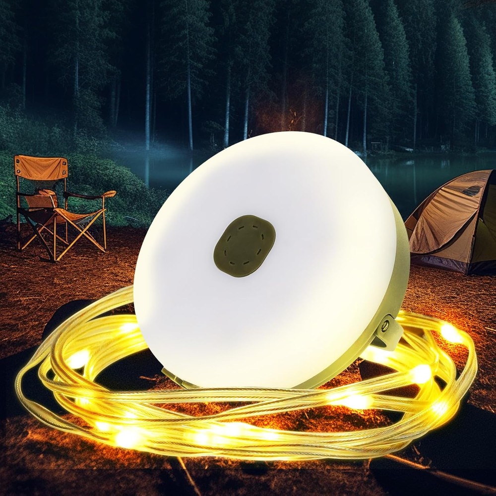 GHORA 32.8FT Rechargeable Waterproof LED Camping String Light with 8 Modes