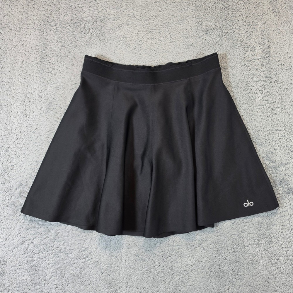 Alo Yoga Skort Women Small Black Flared Tennis Athletic Built in Shorts Stretch