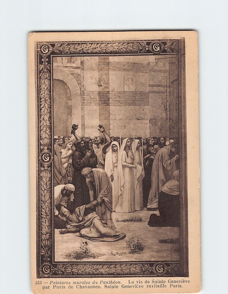 Postcard La vie de Sainte Geneviève By Puvis de Chavannes Paris France