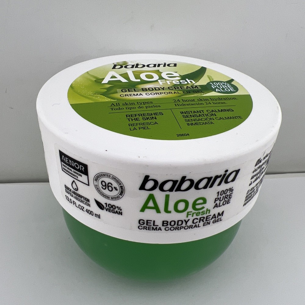 Babaria Pure Aloe Vera Body Cream 13.5 fl oz Hydrating Gel Exp 11/27