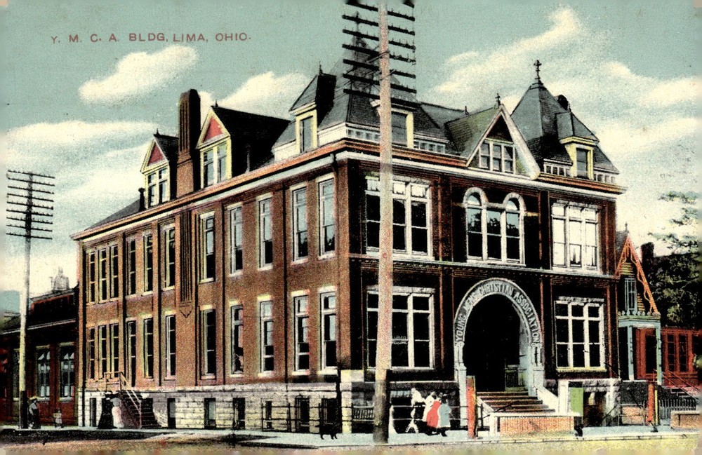 1910 YMCA Building Lima Ohio Vintage Litho Postcard OH Architecture