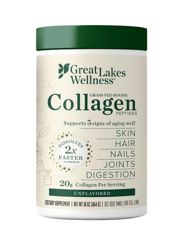 Great Lakes Collagen Peptides Powder Unflavored 22 Servings Daily Wellness