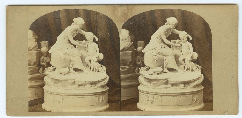 B7658~ 1850’s Statuary Stereoview – Innocence & Virtue – London Stereoscopic?