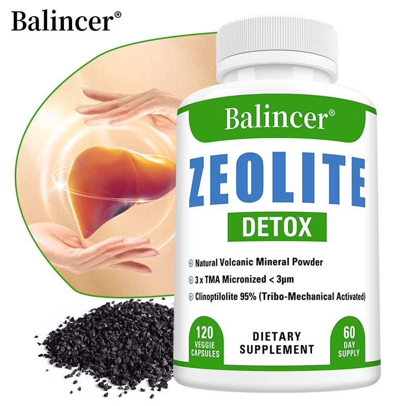 Zeolite Detox Volcanic Mineral Powder Liver Skin Health 30/60/120 Capsules