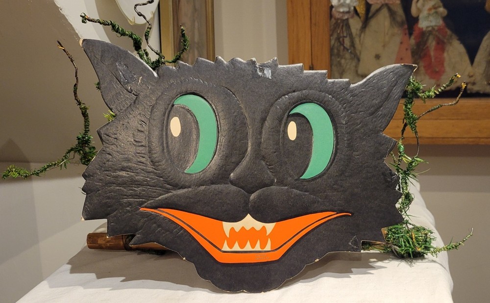 Sixth  Vintage H.E Luhrs Beistle Halloween Die-Cut Black Cat Paper Decoration